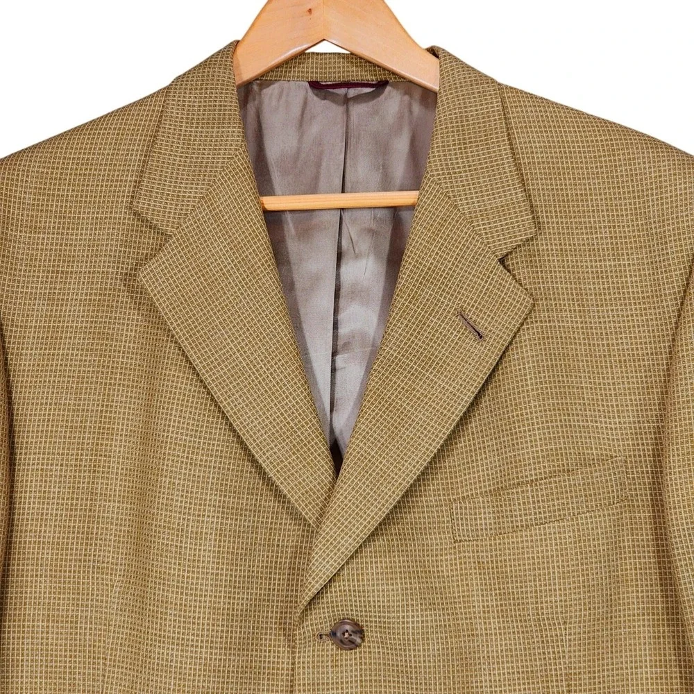 Vtg Hart Schaffner Marx Sport Coat sz 44R Men Wool Cognac Beige Nordstrom Preppy